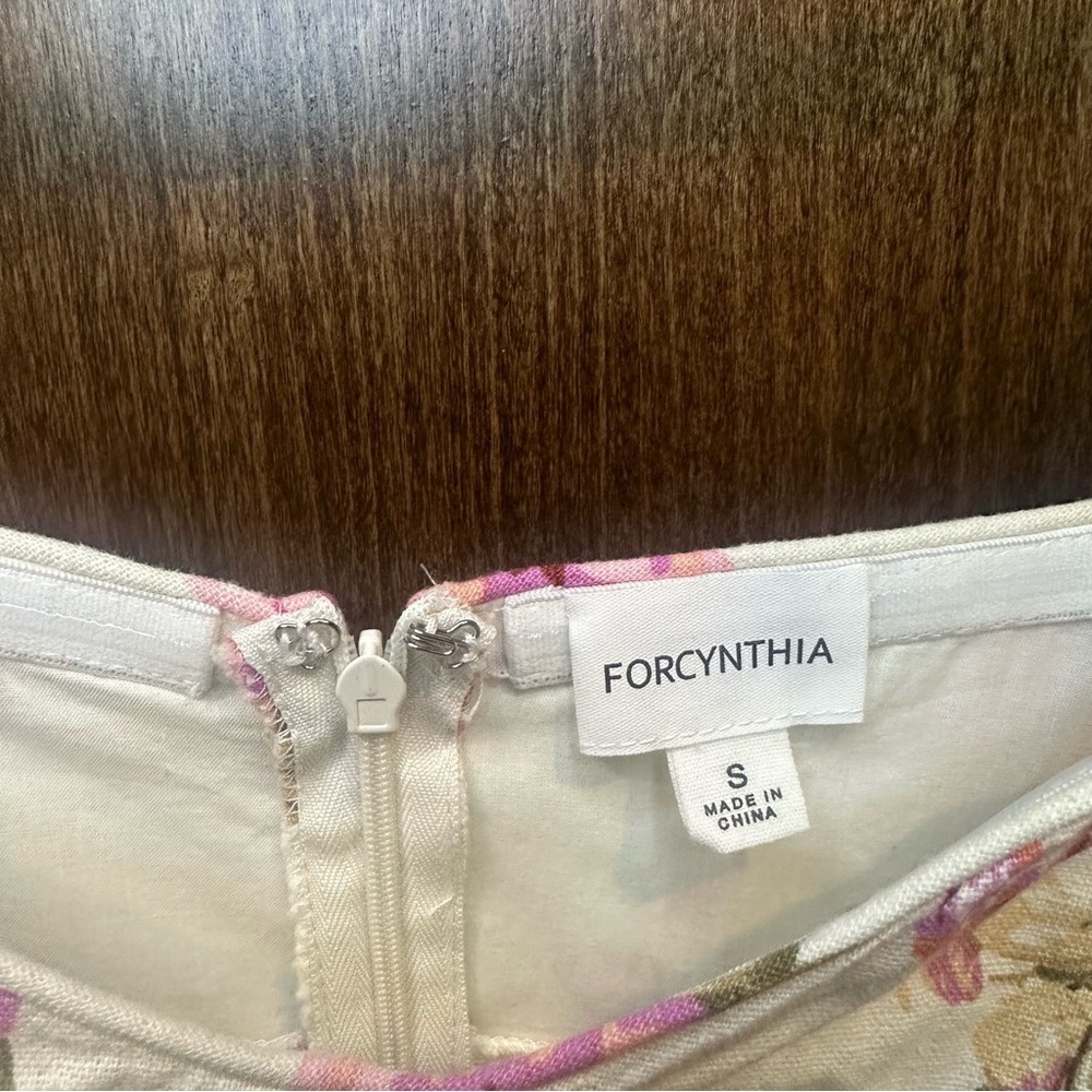 ForCynthia Floral Linen Blend Dress - Pink and white - Picture 4 of 7